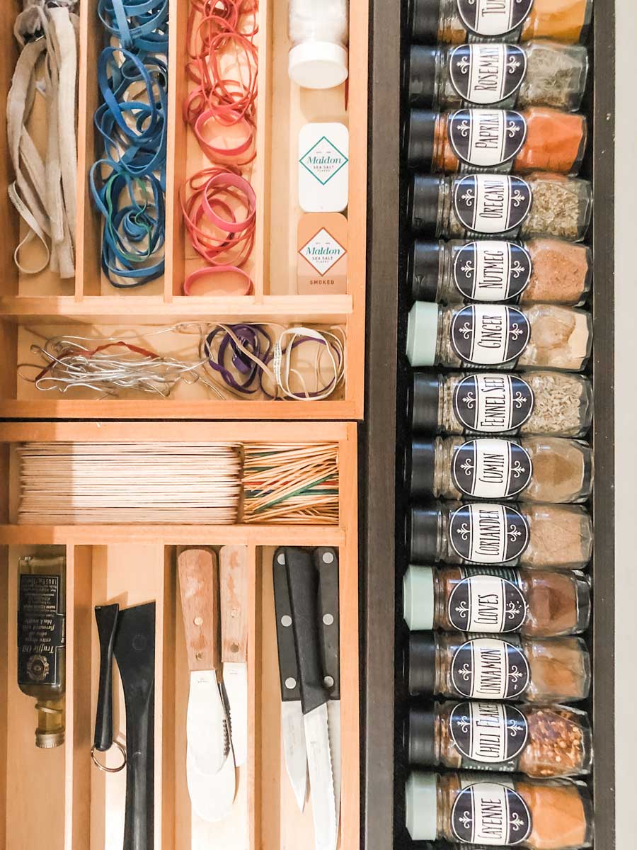 declutter spice drawer